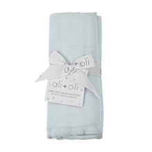 Load image into Gallery viewer, Bamboo Misty Blue Muslin Swaddle

