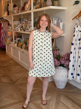 Load image into Gallery viewer, Ivory w/ Brown Polka Dot Denim Dress
