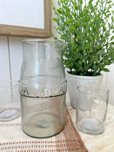 Load image into Gallery viewer, Aqua Pressed Glass Pitcher
