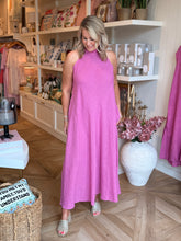 Load image into Gallery viewer, Orchid Linen Mock Neck Maxi Dress
