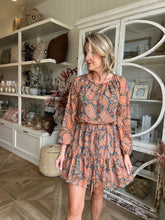 Load image into Gallery viewer, Rust Paisley Short Dress
