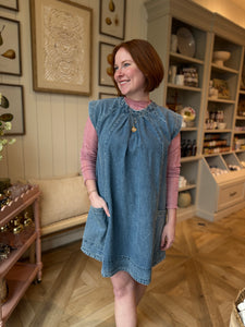 Denim Pleated Dress