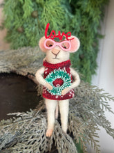 Load image into Gallery viewer, Holiday Wreath Mice Ornaments
