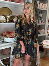 Load image into Gallery viewer, Chocolate Floral V-Neck Dress
