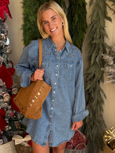 Load image into Gallery viewer, Western Inspired Denim Dress
