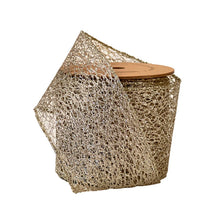Load image into Gallery viewer, 3&quot; Champagne Mesh Wired Ribbon
