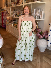 Load image into Gallery viewer, Green Polka Dot Spaghetti Dress
