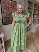 Load image into Gallery viewer, Martini Olive Print Smocked Dress
