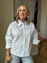 Load image into Gallery viewer, White Oversized Shirt w/ Sleeveband

