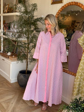 Load image into Gallery viewer, Pink Gingham Check Maxi Dress
