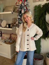 Load image into Gallery viewer, Ecru Brushed Toggle Sweater Cardigan
