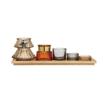 Load image into Gallery viewer, 6pc Wood Tray &amp; Votives
