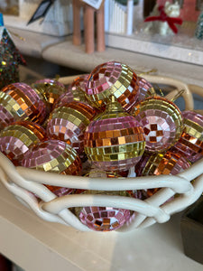 Stripe Disco Ball Ornament