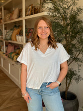 Load image into Gallery viewer, Cotton White Double V T-Shirt
