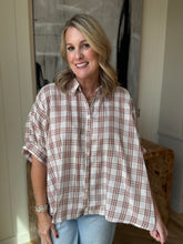 Load image into Gallery viewer, Rust Plaid Dolman Sleeve Shirt
