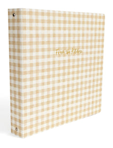 Beige Gingham Recipe Binder