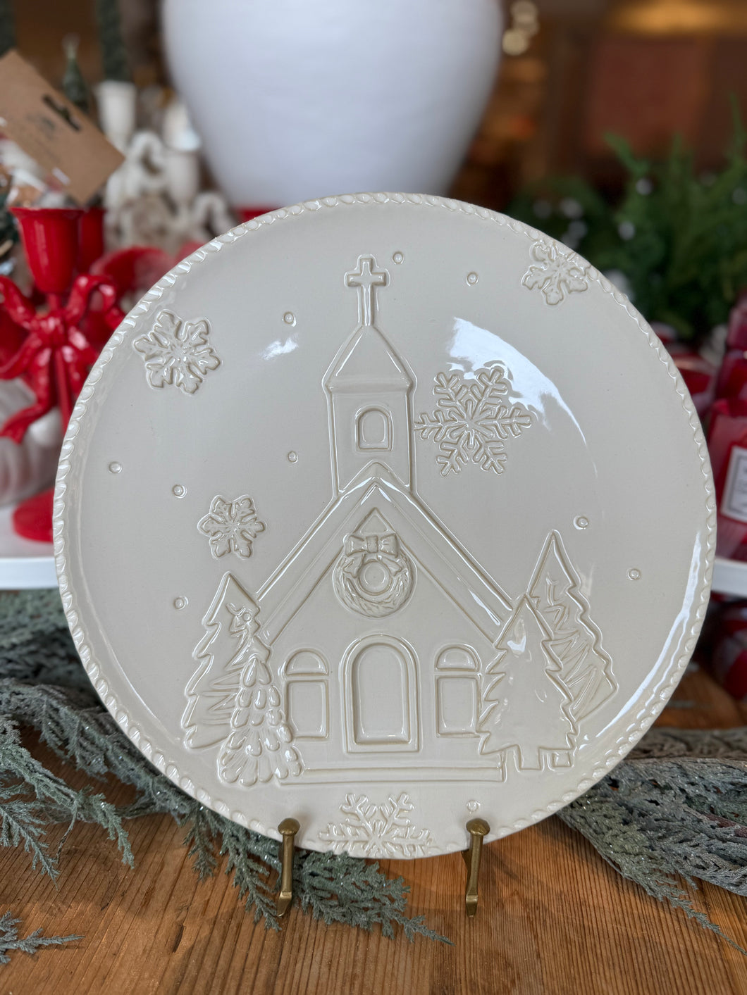 Ivory Church Round Platter