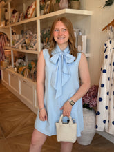 Load image into Gallery viewer, Sky Blue Bow Tie Dress
