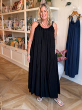 Load image into Gallery viewer, Black Ball Trim Maxi Dress
