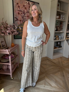 Snake Print Wide Leg Pants