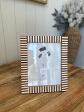 Load image into Gallery viewer, Cream and Brown Striped Wood 8x10 frame
