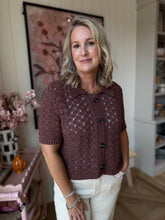 Load image into Gallery viewer, Cocoa Crochet Crop Sweater
