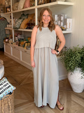 Load image into Gallery viewer, Misty Grey Braylee Gauze Dress
