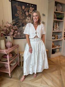 Topical Embroidered Skirt Set