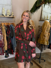 Load image into Gallery viewer, Brown Long Sleeve Drop Waist Dress
