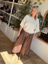 Load image into Gallery viewer, Brown Polka Dot Wide Leg Pants
