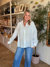 Load image into Gallery viewer, Soft Oversized White BUtton Up
