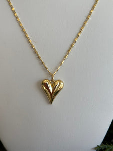 18K Gold Stevie Puffy Heart Necklace