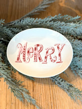 Load image into Gallery viewer, Red &amp; White Oval Mini Plate
