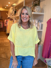 Load image into Gallery viewer, Yellow Linen Stitch Detail Top
