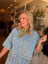 Load image into Gallery viewer, Denim Polka Dot Boxy Top
