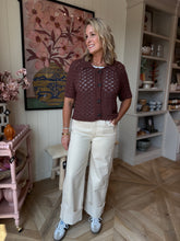 Load image into Gallery viewer, Ecru Wide Leg Cuffed Olivia Jeans
