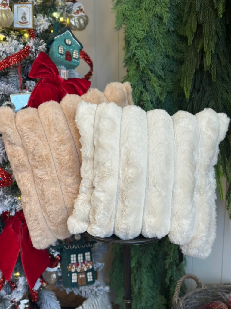 Pale Pink Faux Fur Pillow