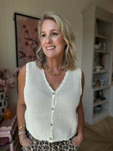 Load image into Gallery viewer, Cream Crochet Sweater Vest
