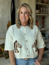 Load image into Gallery viewer, Cream Horse Head Cardigan
