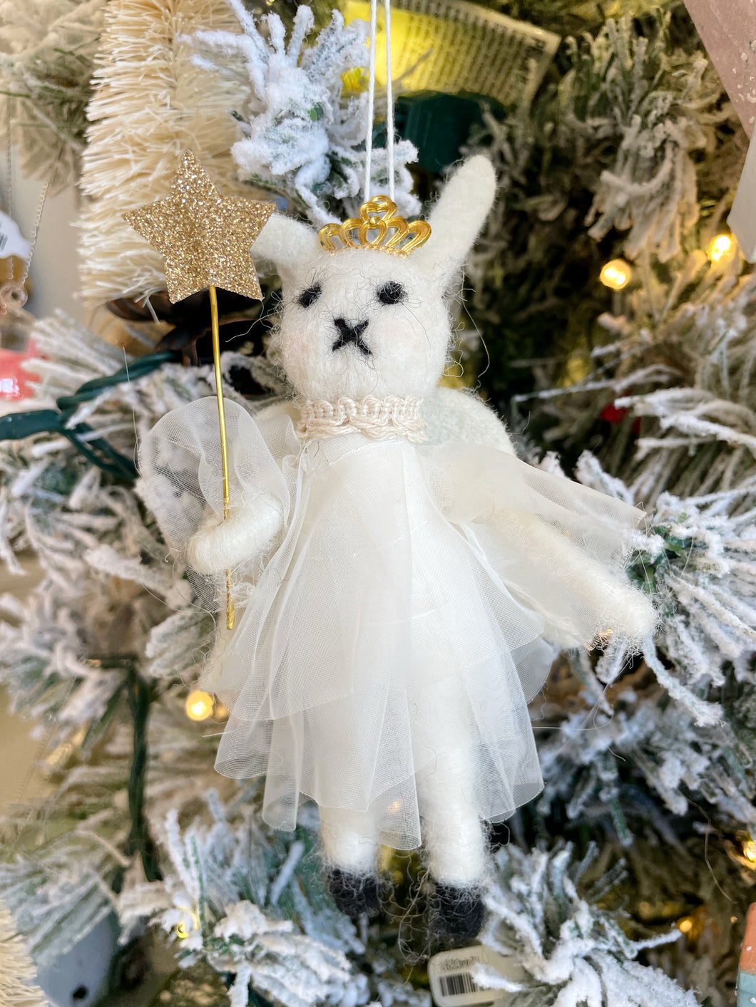 Wool Fairy Bunny Ornament
