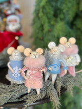 Load image into Gallery viewer, Glitzy Wool Felt Mice Ornaments
