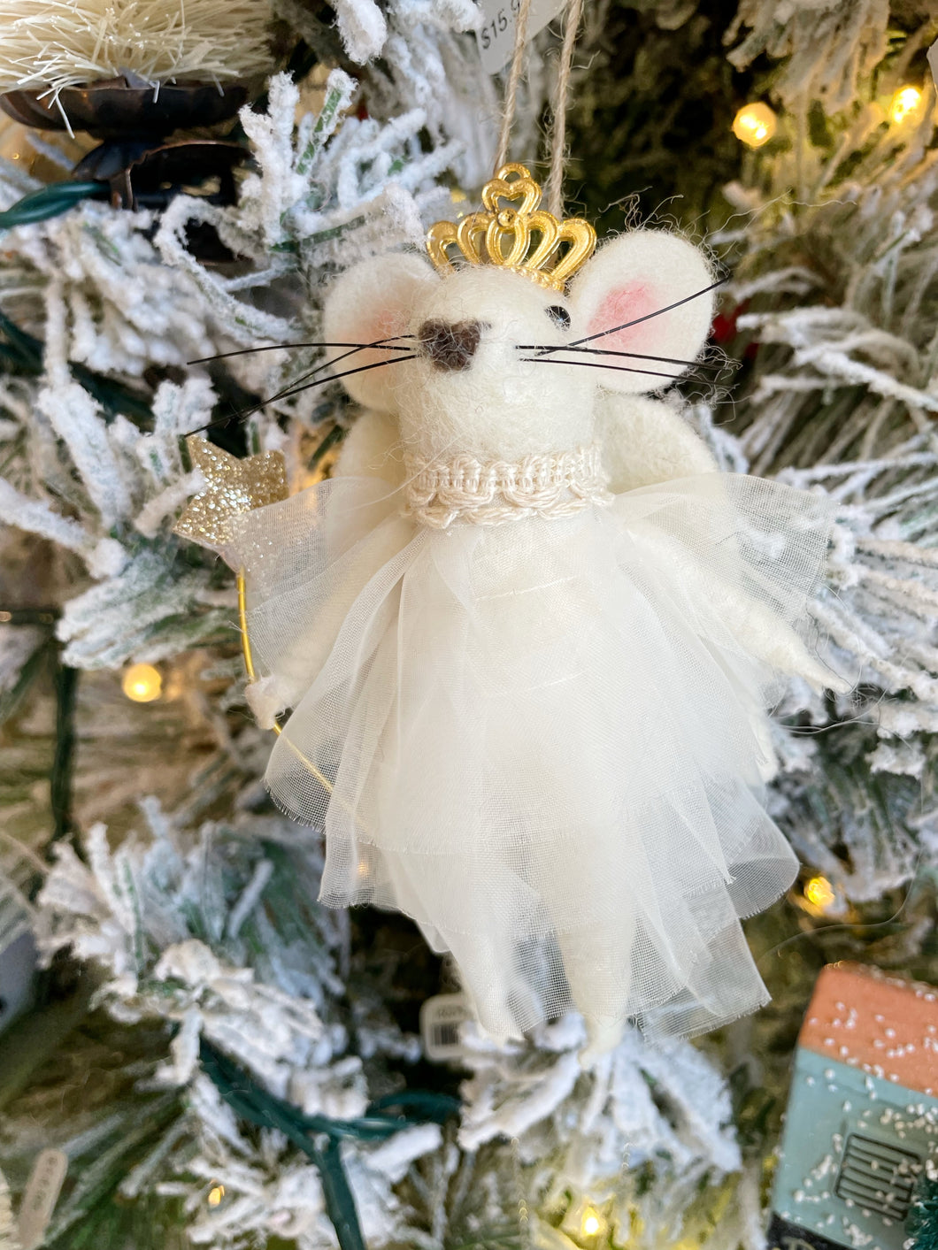Wool Angel Mouse Ornament