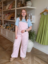 Load image into Gallery viewer, Pink Mini Barrel Overalls

