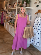 Load image into Gallery viewer, Orchid Linen Ruched Maxi Dress
