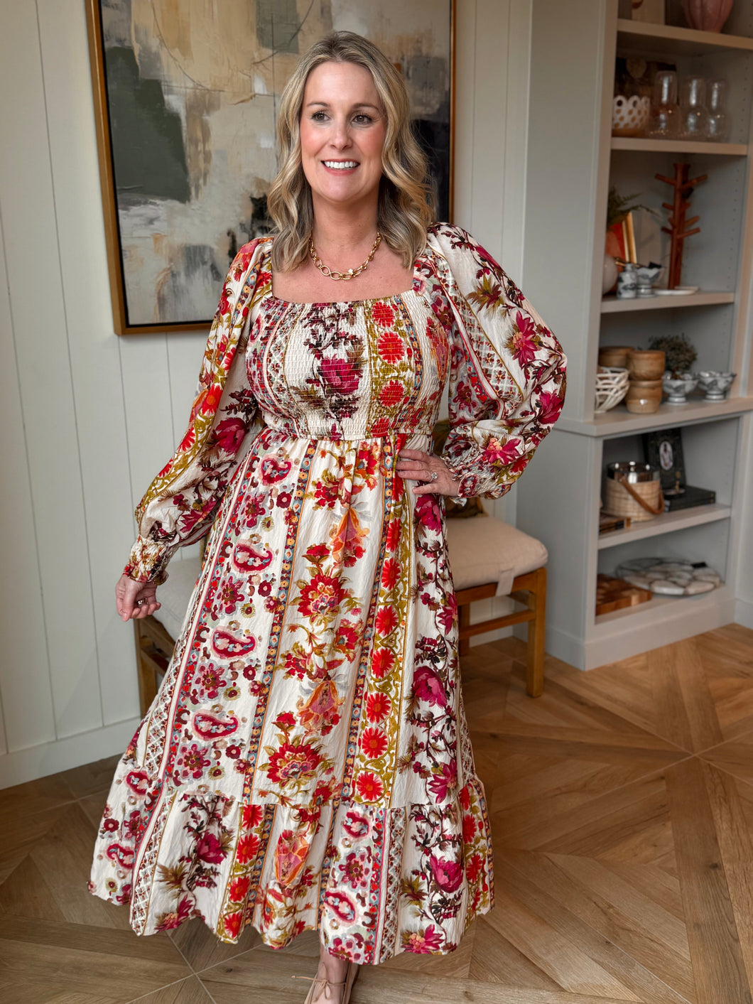 Floral Printed Bohemian Maxi Dress