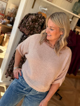 Load image into Gallery viewer, OS Pink Florence Batwing Crop Sweater
