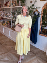 Load image into Gallery viewer, Lemon 2 Pc. Skirt and Cardigan Set
