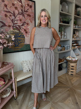 Load image into Gallery viewer, Mocha Gingham Midi Skirt
