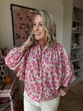 Load image into Gallery viewer, Pink Blossom Batwing Blouse
