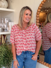 Load image into Gallery viewer, Rose Flame Leaf Scoop Neck Blouse
